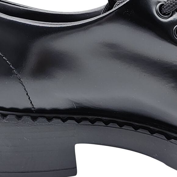 Prada Triangle Logo Lace-Up Shoes - Brushed Leather - Black 35.5 5.5US $1250 - Picture 8 of 9